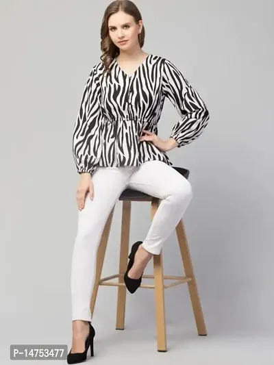 Kulfi Women's Animal Zebra Print Top-thumb5