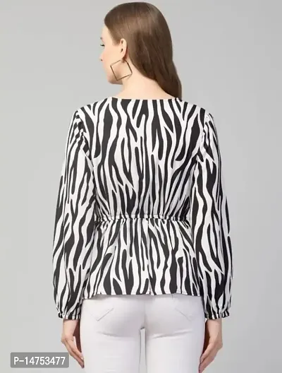 Kulfi Women's Animal Zebra Print Top-thumb2