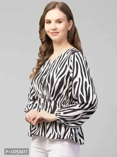 Kulfi Women's Animal Zebra Print Top-thumb3