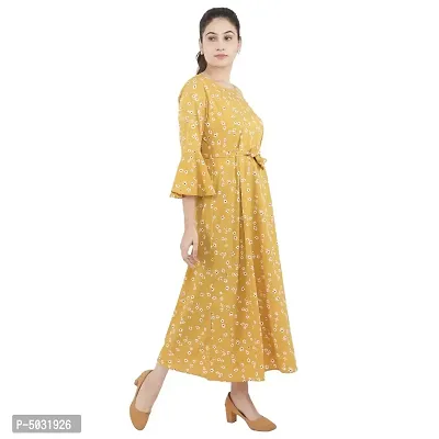 Women Cotton Printed A-Line Maxi Dress-thumb2