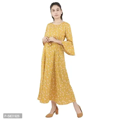 Women Cotton Printed A-Line Maxi Dress-thumb3