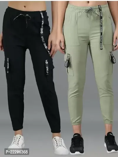 Elegant Grey & Black Lycra Solid Trousers Combo For Women – REBOOT  COLLECTION