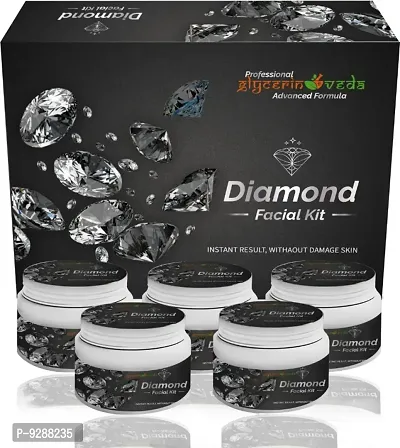 GlycerineVeda Professional Diamond Facial Kit, Premium Fairness, Whiting, Skin, Ever Glow Way to Use Facial Kit, Fairness, Whiting Skin, Instant Result Without Damage Skin (250 g)