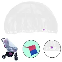 Silver Shine Mosquito Stroller Net for Baby Carriage Stroller Pram,Carriers, Car Seats, Cradles, Mosquito Net Plus Size for Baby Kids 0 to 3 Year (White Yellow Purple)-thumb1