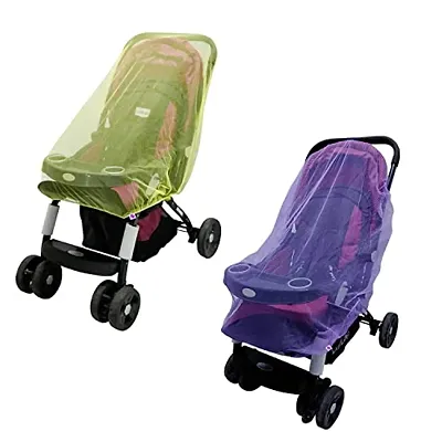 Silver Shine Baby Stroller Mosquito Net Yellow Purple Combo