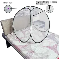 Silver Shine Mosquito net for Baby Protection Polyester Foldable Light Weight 2.4 mm Strong PVC Coated Steel (White Black)-thumb4