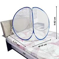 Silver Shine Baby Mosquito Net Tent Style Foldable Polyester 2.4 mm Strong PVC Coated Steel Mosquito Net for Baby (White- Blue)-thumb3