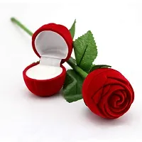 Silver Shine Silver Plated Adjustable Couple Ring with 1 Piece Red Rose Gift Box for Men and Women-thumb1