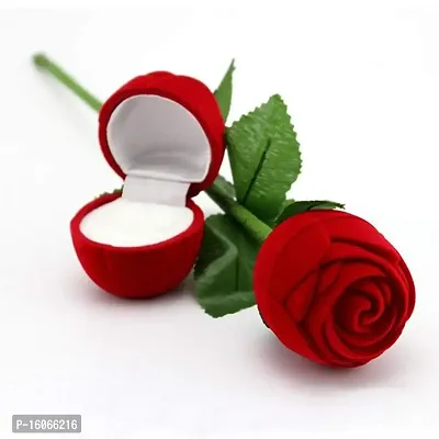 Silver Shine Silver Plated Adjustable Couple Ring with 1 Piece Red Rose Gift Box for Men and Women-thumb2