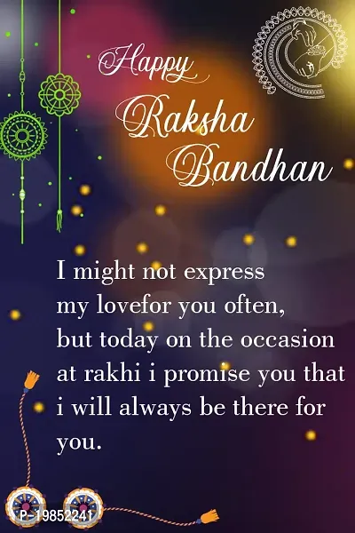 Rakhi Combo of 2 Rakhi For Bhabhi Bhaiya/Brother/Bhai With Roli Chawal And 1 Greeting Card,1 Pooja Thali-thumb3