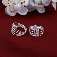 Traditional Look Silver Plated Bichhiya Adjustable Lightweight Toe Ring For Women  Girls-thumb1