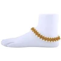 SILVER SHINE Gold plated Attractive Designer kundan Anklet for Women And Girl-thumb2