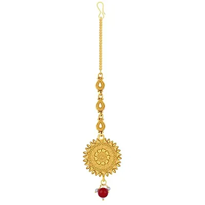 PaolaClassic Look Gold Plated Traditional Maang Tikka Jewellery For women Girl