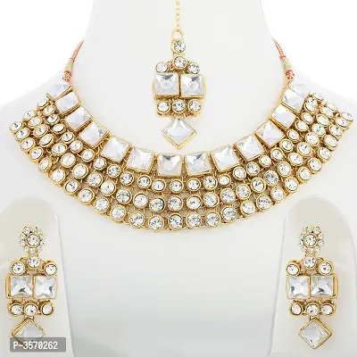 Women Golden Beautiful Jewllery Set-thumb2