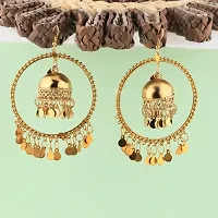 Stylish Party Wear Golden  jumki Dangle Earrings For Women Girl-thumb2