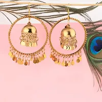Stylish Party Wear Golden  jumki Dangle Earrings For Women Girl-thumb1