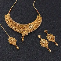 Unique Golden Base Metal Women Jewellery Set-thumb2