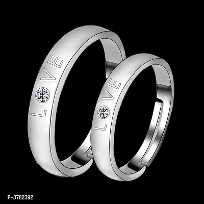 Silver-plated Ideal Solitaire Love His And Her Adjustable Proposal Couple Ring For Men And Women Jewelry-thumb3