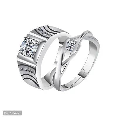 Trendy Designer Alloy Couple Ring Combo-thumb0