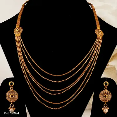 Traditional Necklace Muilti Layers Crystal Jewellery For  Women And Girls-thumb0