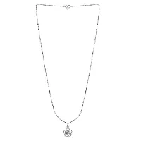 Silver Plated Chain With Small Flower Diamond Pendant For Women-thumb3