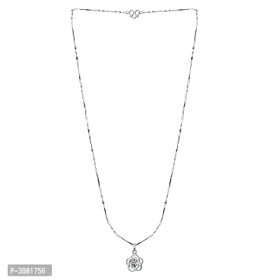 Silver Plated Chain With Small Flower Diamond Pendant For Women-thumb4