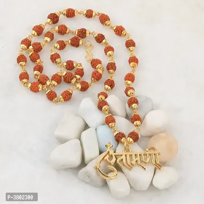 Gold Plated Traditional Rudraksh Mala Pendant Mala for Men and Women-thumb2
