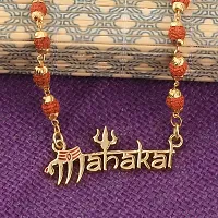 Traditional Rudraksh Mala Mahakal Shiva Gold Pendant for Men and Women-thumb2