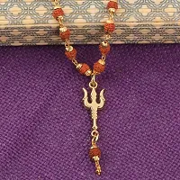 Loard Shiva Trishul Locket with Rudraksha Mala Necklace for Men and Women-thumb2
