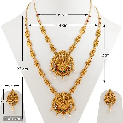 Gold Plated Traditional Latest  Designer Combo  Temple Long  Jewellery Set For Women Girl-thumb5
