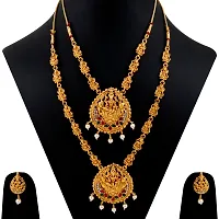Gold Plated Traditional Latest  Designer Combo  Temple Long  Jewellery Set For Women Girl-thumb3