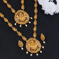 Gold Plated Traditional Latest  Designer Combo  Temple Long  Jewellery Set For Women Girl-thumb1