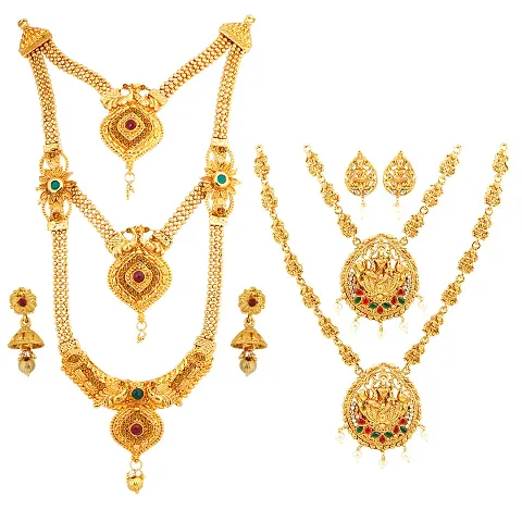 Traditional Designer Gold Plated Necklace Set Combo