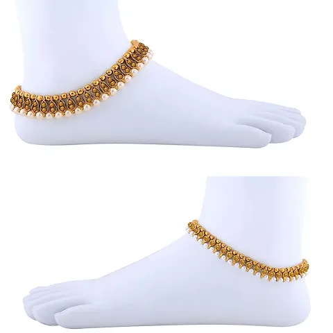 Designer Traditional Anklets with Stones