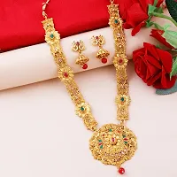 Gold Plated Traditional Designer Necklace Jewellery Set For Women's-thumb2