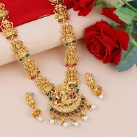 Gold Plated Traditional Designer Necklace Jewellery Set For Women's-thumb3