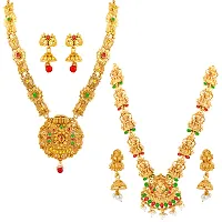 Gold Plated Traditional Designer Necklace Jewellery Set For Women's-thumb1