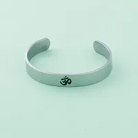 Silver Plated Stylish Bracelet Adjustable OM Design Kada for Men-thumb1