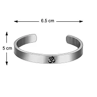 Silver Plated Stylish Bracelet Adjustable OM Design Kada for Men-thumb3