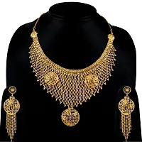 Exculisve Gold Plated Designer Necklace Jewellery Set For Girls Women-thumb1