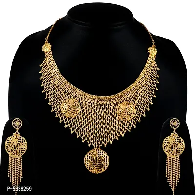 Exculisve Gold Plated Designer Necklace Jewellery Set For Girls Women-thumb2