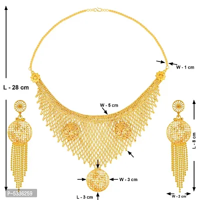 Exculisve Gold Plated Designer Necklace Jewellery Set For Girls Women-thumb4