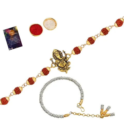 Combo Of 2 Trendy Rakhi With Roli Chawal And Greeting Card