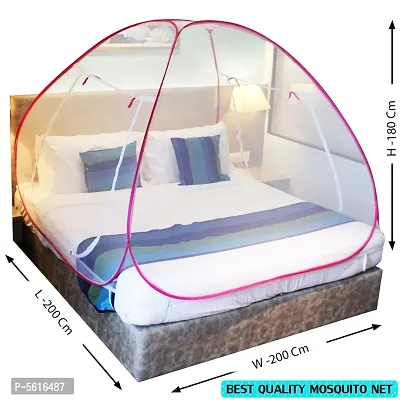 Pink Mosquito Net Foldable Double Bed Net King Size Pack Of 3-thumb3