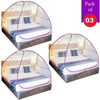 Pink Mosquito Net Foldable Double Bed Net King Size Pack Of 3-thumb1