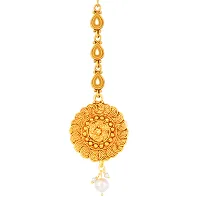 Silver Shine Exclusive Simple Gold Plated Traditional Maang Tikka Jewellery For women Girl-thumb2