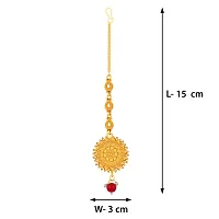 Silver Shine Classic Look Gold Plated Traditional Maang Tikka Jewellery For women Girl-thumb1