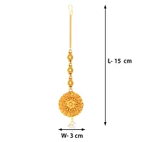 Silver Shine Exclusive Simple Gold Plated Traditional Maang Tikka Jewellery For women Girl-thumb1