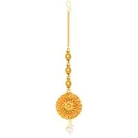 Silver Shine Exclusive Simple Gold Plated Traditional Maang Tikka Jewellery For women Girl-thumb4