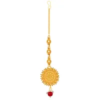 Silver Shine Classic Look Gold Plated Traditional Maang Tikka Jewellery For women Girl-thumb4